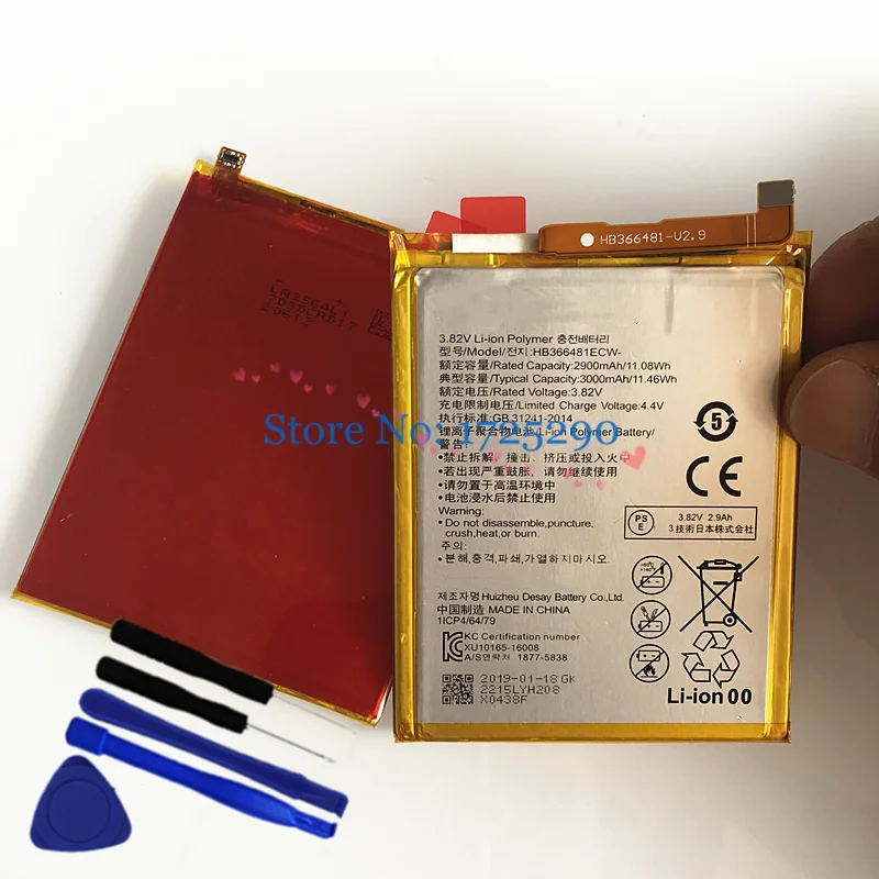 Аккумулятор HB366481ECW на 3000 мА · ч для Huawei Y7 2018 / PRO Prime Φ LX1 LX2 L21 L22 L23|Аккумуляторы