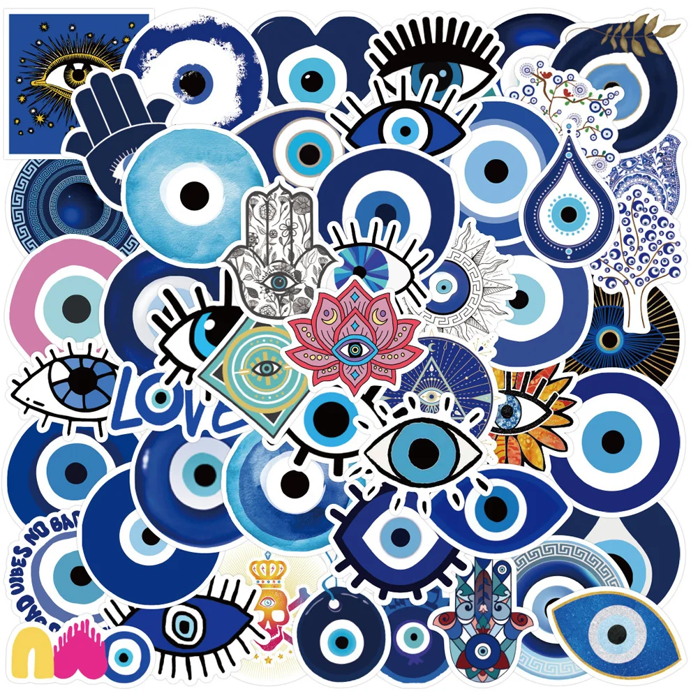 10/30/50pcs Turkish Evil Eye Graffiti Stickers Skateboard Guitar Laptop Motorcycle Luggage Bike Car Phone Cool Sticker Kid Toy