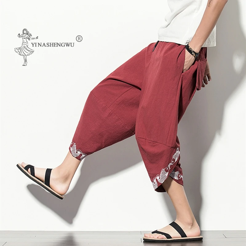 Летнее кимоно новые брюки в стиле ретро японские шаровары большого размера с