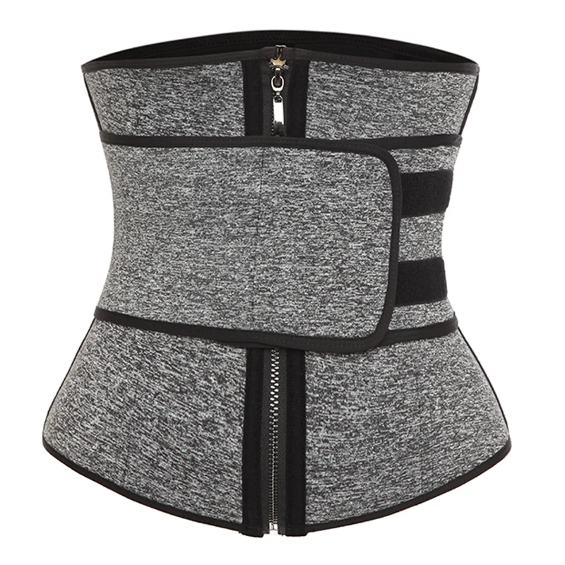 Single Velcro Gray VASLANDA корсет на косточках для тренировок, сауны, пота, спорта, пояса Cintas Modeladora, женский пояс для коррекции поясницы, тренировки, триммера - Цвет: Single Velcro Gray