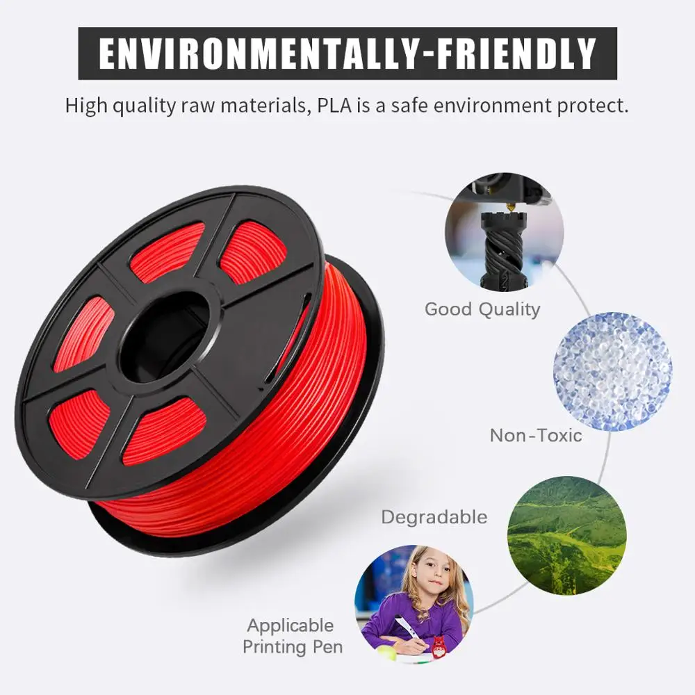 AW 3D PLA Filament 1.75MM Suitable For All Types Of FDM3D Printers Eco-friendly Tolerance +/-0.02MM 2.2 LBS Vacumm Packing