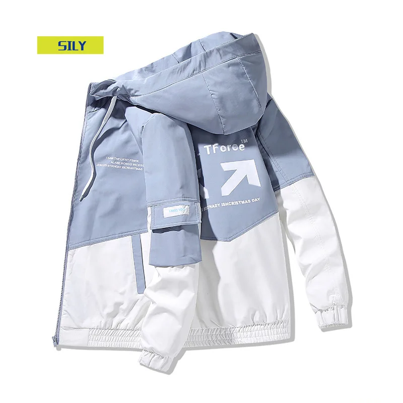 

2021 Spring And Autumn Clothes Men Jacket Size 3XL Outwear Hooded Wadded Coat Slim Parka Men's Hooded Fashion Printed Jacket