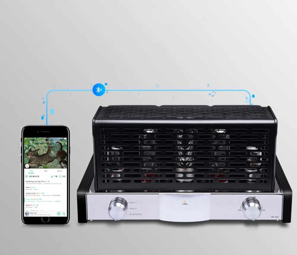 MS 50D усилитель Hi Fi Bluetooth Ламповый 2 1 канала Amp вакуумный ламповый поддержка блютуса