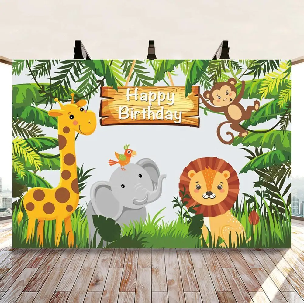 

Cartoon Lion Forest King Photography Backdrop Baby Shower Birthday Party Banner Photo Background Newborn Child Studio Photocall