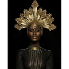 5D алмазная Вышивка Золотая Корона черная африканская женщина алмазная живопись полная вышивка крестом мозаика стразы украшение дома AZ453