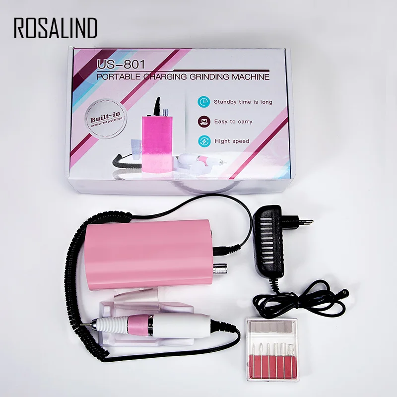ROSALIND Полировка Ногтей Портативная зарядка шлифовальный станок электрический