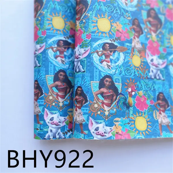 BHY922 A4 20*33 см принцесса мультфильм печать синтетическая кожа ткань для DIY аксессуары BHY426 - Цвет: BHY922