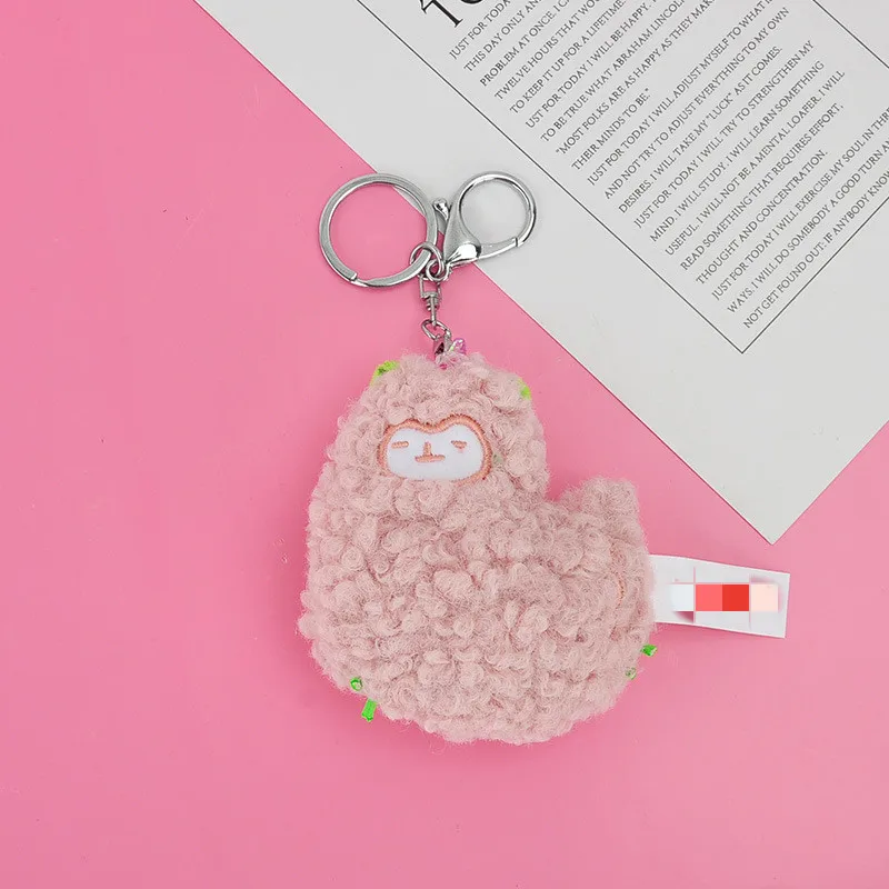 

Cute Alpaca lamb Plush Pendant Toy Doll Clamshell Keychain Ione Buckle 8-10cm Wj04