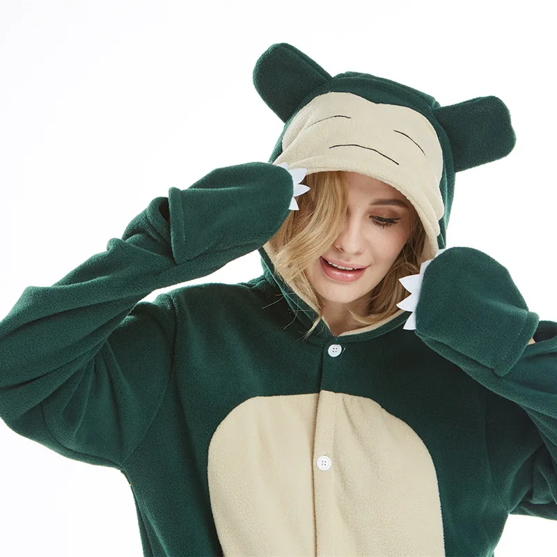 Snorlax Onesie Мультфильм Аниме пижамы животных Медведь Вечерние комбинезон для женщин