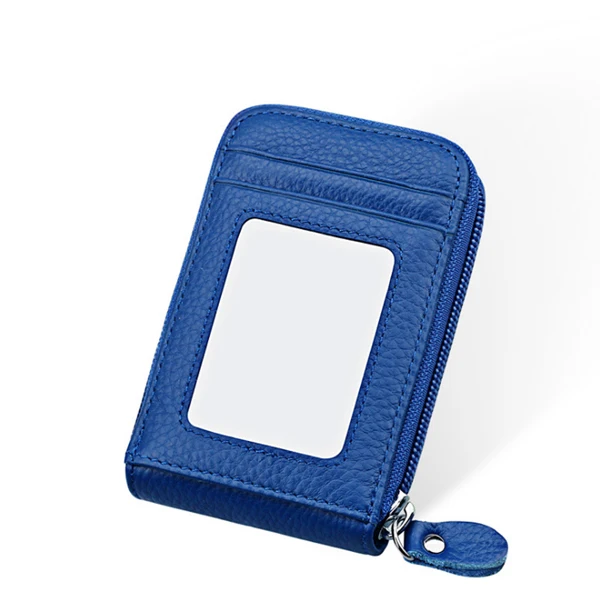 KB09 blue Кошелек из натуральной кожи RFID горизонтальный и Вертикальный чехол для карточек ID держатель карты Чехол для кредитной карты мульти-карты кошелек Лидер продаж - Цвет: KB09 blue