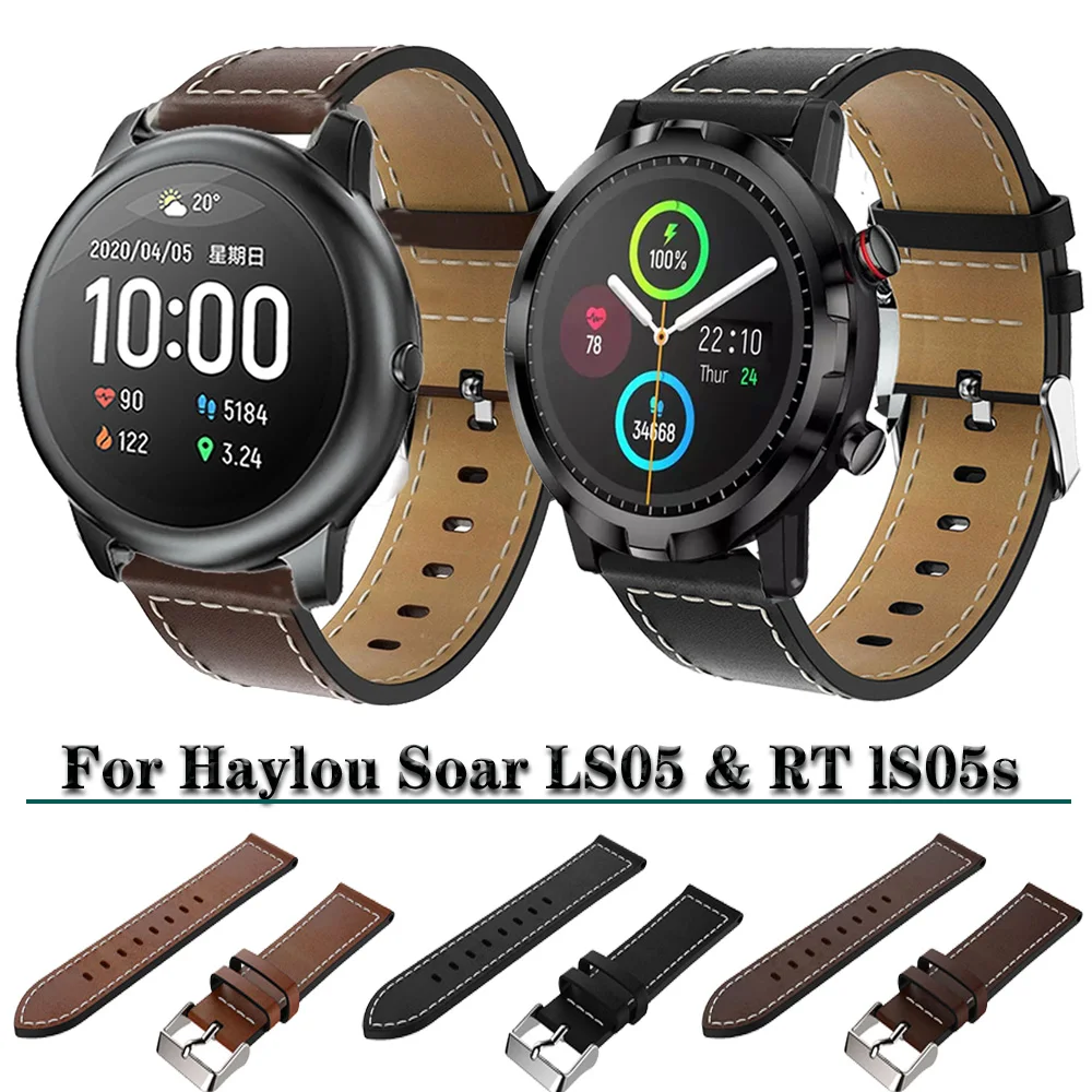 

For Xiaomi Haylou RT LS05s Leather Strap Quick release Band 22mm Watch Strap Bracelet Watchbands Wristband For Haylou Soar LS05