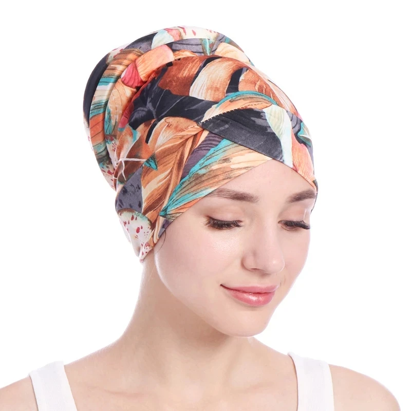 

Fashion Print Floral Muslim Turban For Women Inner Hijabs Cotton Arab Indian Hijab Underscarf Caps Ready To Wear Turbante Mujer