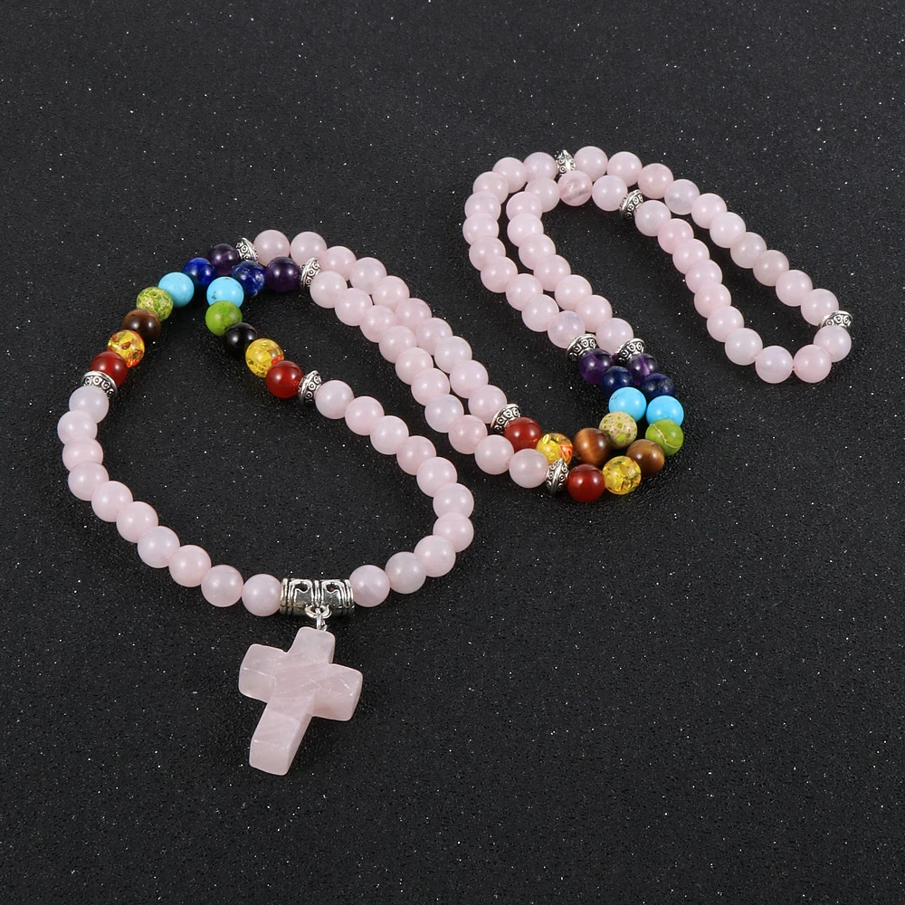 Женский и мужской браслет из натурального камня 7 чакр 108 малы бусины