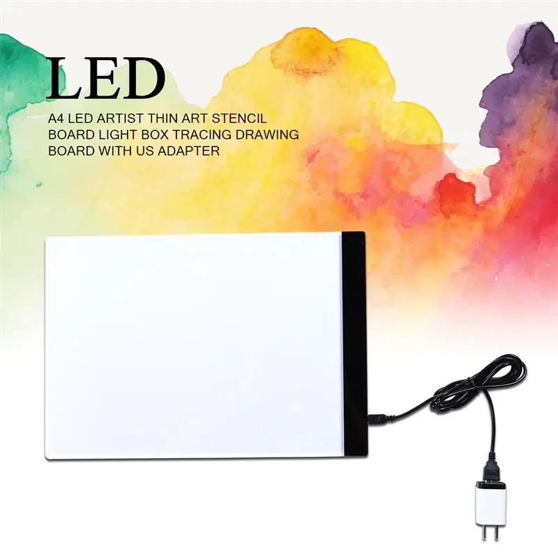 

A4 LED Artist Thin Art Stencil Board Light Box Tracing Drawing Board with US Adapter