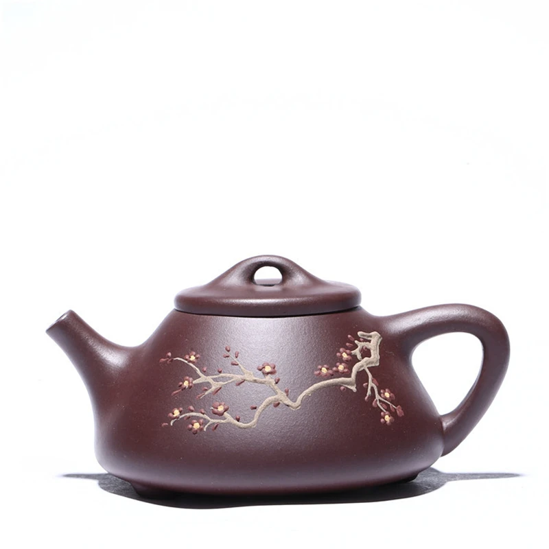 

Yixing Фиолетовый Глиняный чайный горшок ручной работы чайный набор кунг-фу чайный набор фиолетовая глина Слива тени темные благовония камень...