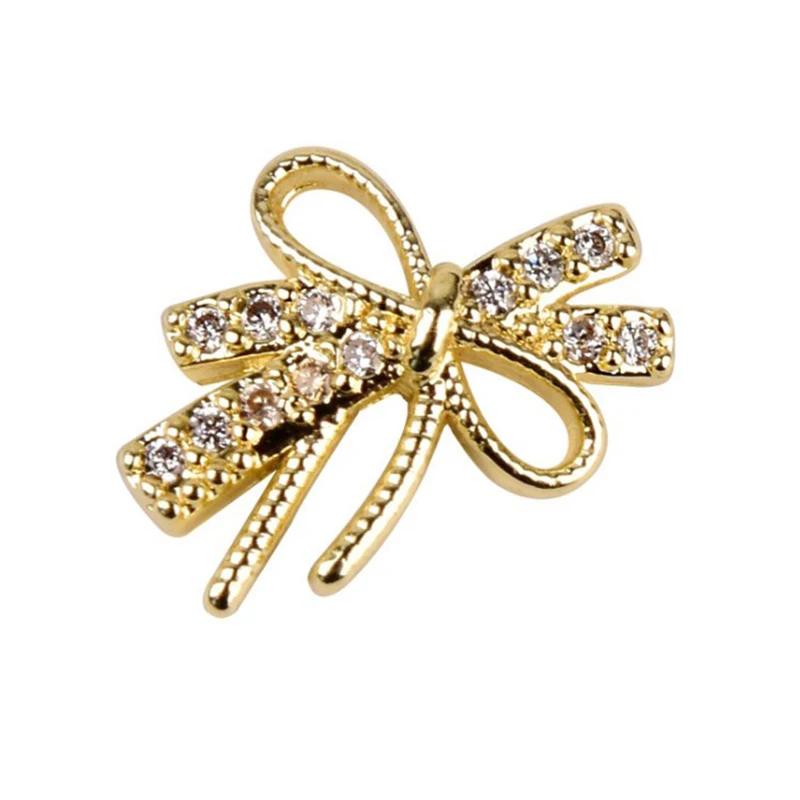 

Newest 2Pcs 3D Alloy Butterfly Nail Art Zircon Rhinestone Metal Manicure Nails DIY Accessories Nail Decoration