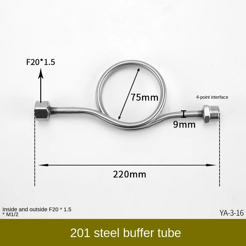 

Буферная трубка манометра высокого давления из нержавеющей стали с двойной головкой M20 * 1,5, трубка конденсатора котла специальной формы для измерения