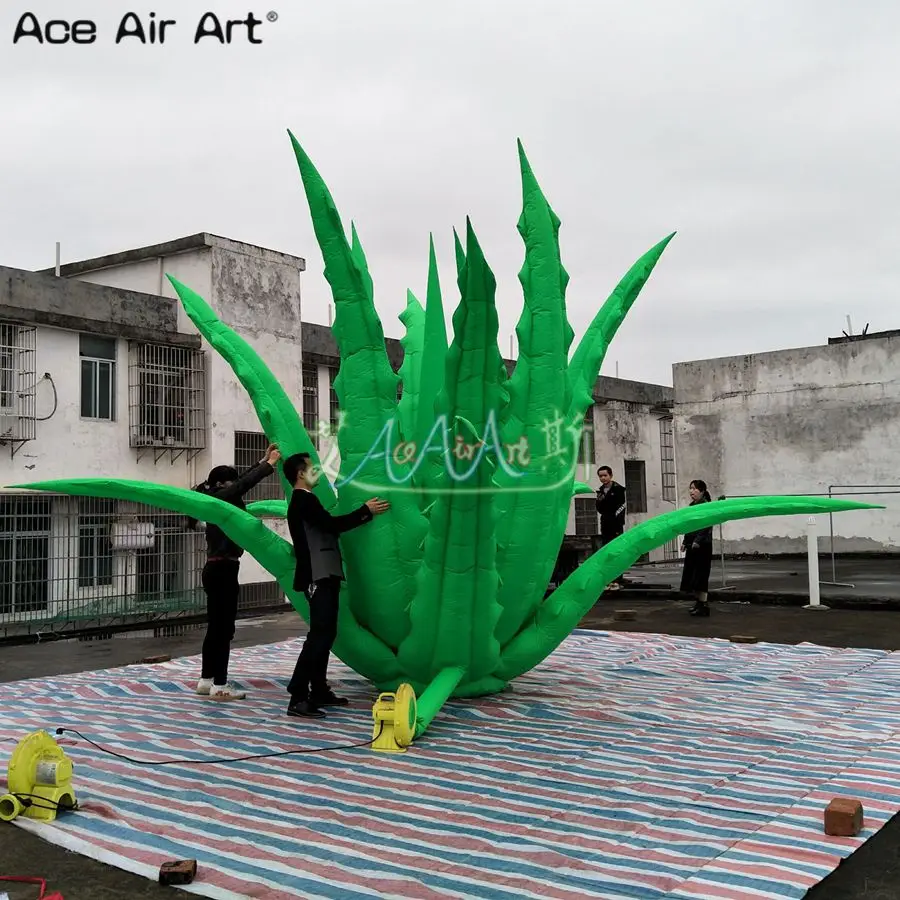 5m diameter giant plant model inflatable aloe replica vivid green leaves for advertising and decoration | Дом и сад