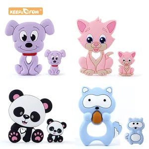 Keep&Grow Silicone Beads Candy Cat Baby Teether Cartoon Food Grade Safe Toys Tiny Rod For DIY Neckla in USA (United States)