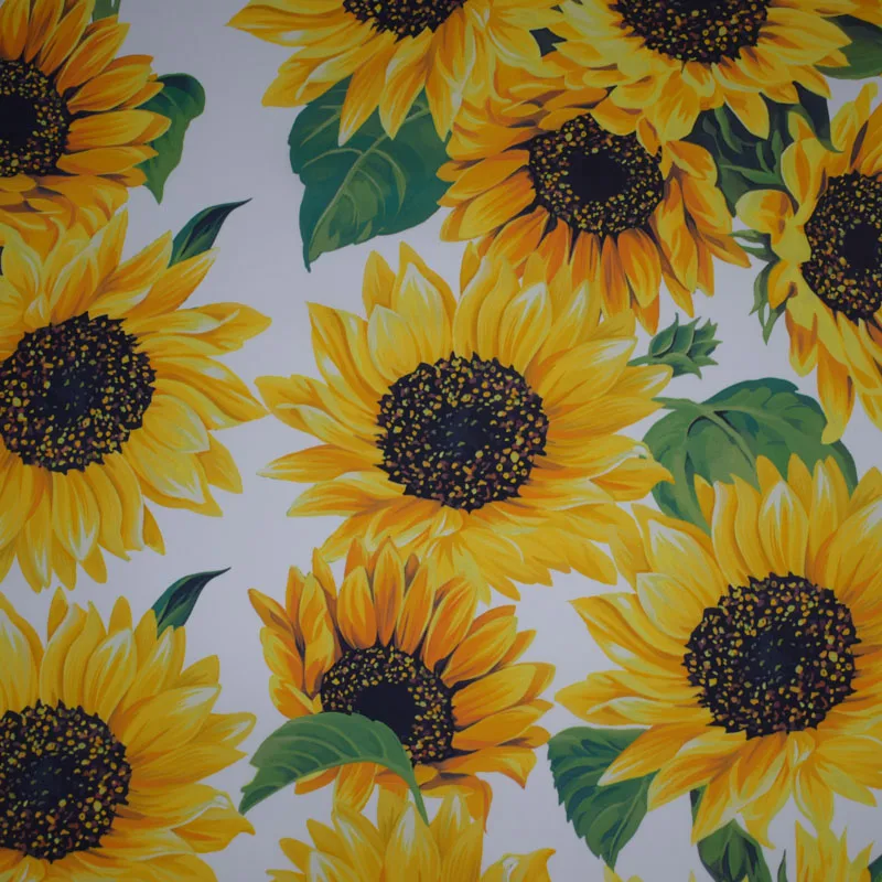 Новинка 2020 ткань из чистого хлопка с цифровым рисунком подсолнуха для летнего