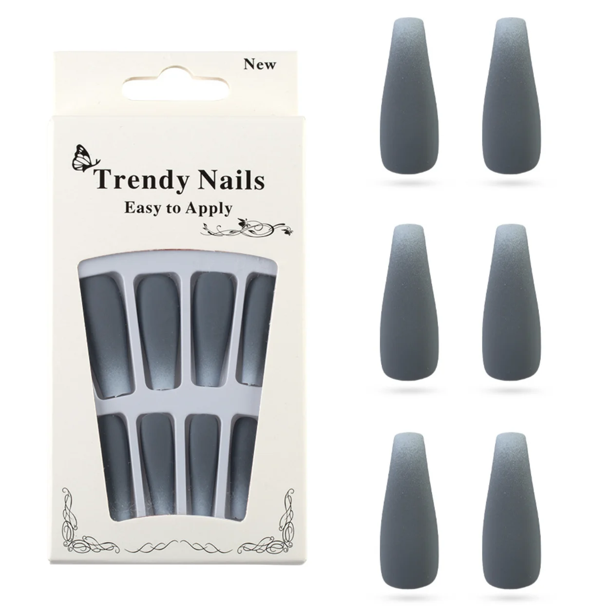 Фабричный магазин супер длинные матовые градиентные гвозди накладные для