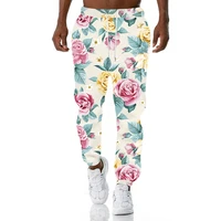 color men joggers sweat pants 3d flower pattern print jogging sweatpants cool casual comfortable oversize streetwear dropship