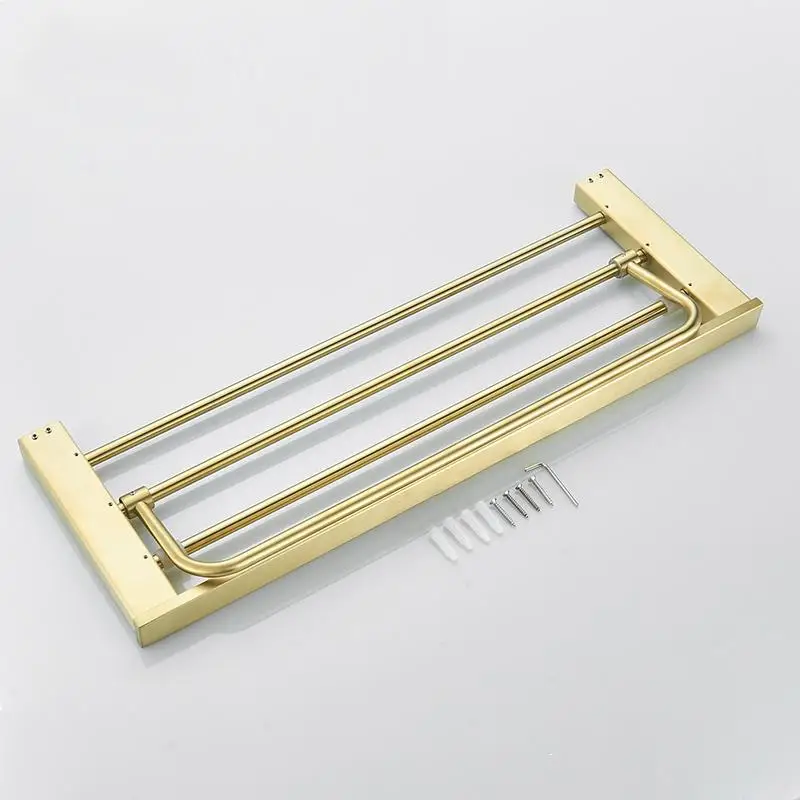 

Bathroom Set Accessories Stainless Steel Brushed Gold Towel Rack with Hook Wall Toilet Brush Holder,toilet Roll Paper Holder