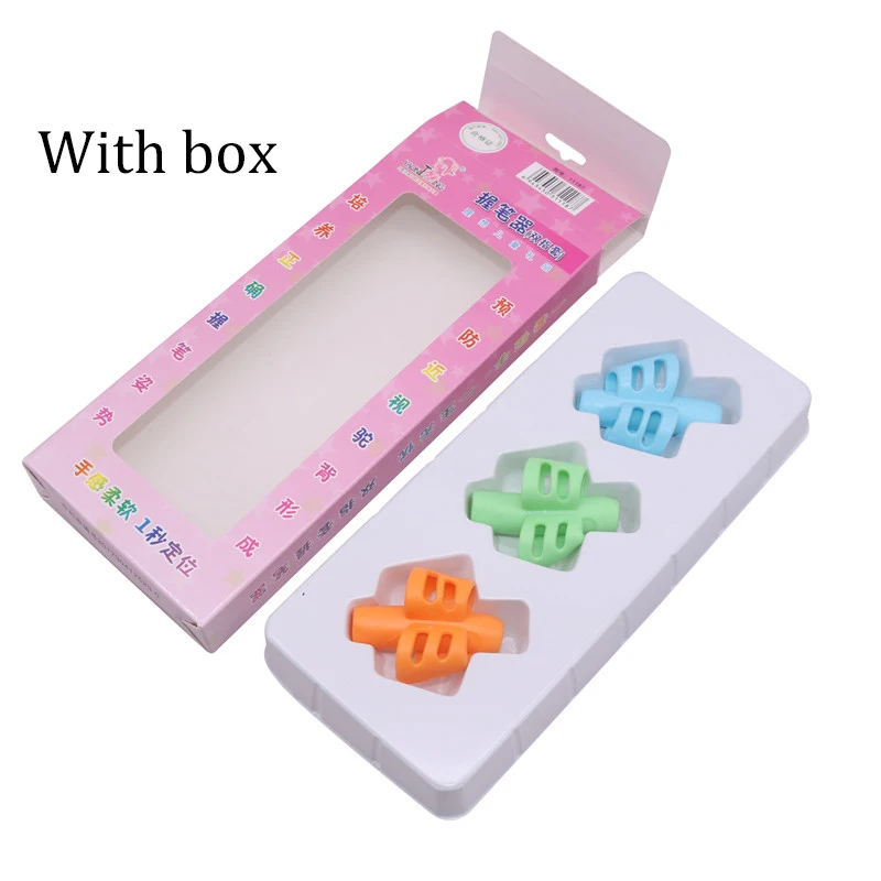 With box 60 pcs Ручка захвата 60 шт двухпальцевая силиконовая Трехцветная для перемешивания студенческих канцелярских принадлежностей для письма Корректор осанки карандаш Обложка для письма любовь - Цвет графита: With box 60 pcs