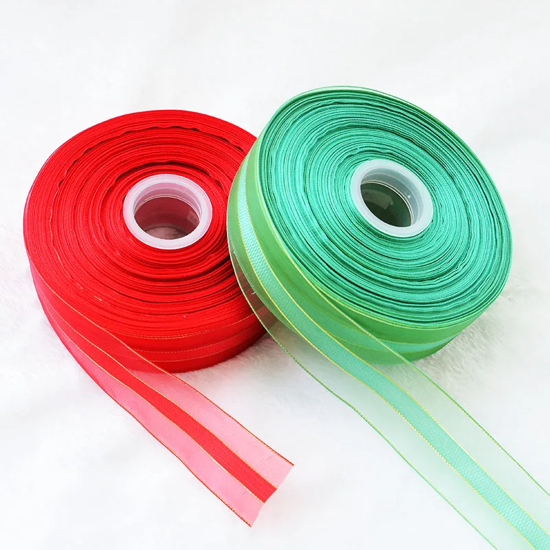 2 ярда 38/65 мм полоса Снежная лента Подарочная упаковка золотые края шелковые