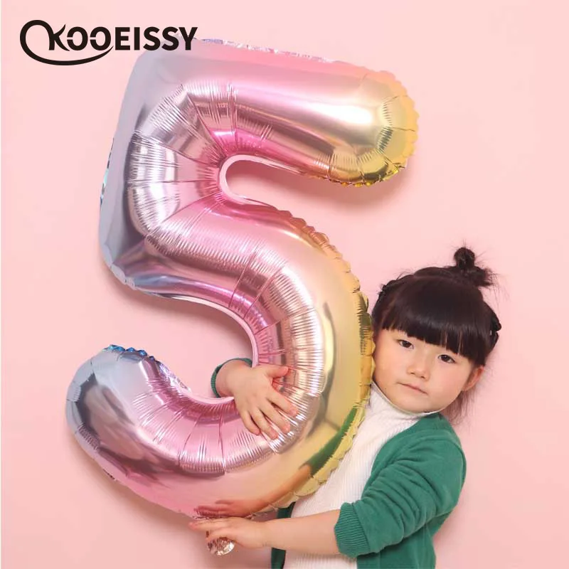 Большой градиентный цветной фотошар Радужный воздушный шар из фольги с большим