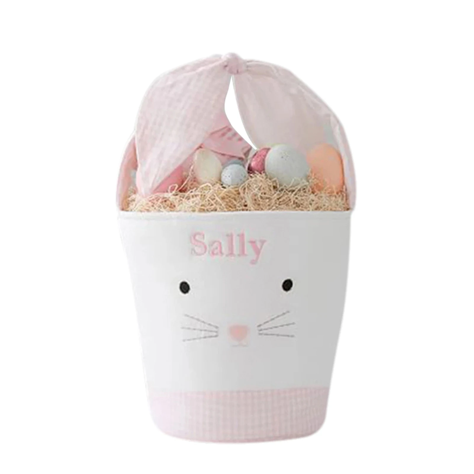 

Easter Cute Cartoon Bunny Bucket Bow Children Candy Gift Basket Easter Eggs Hunt Basket KSI999