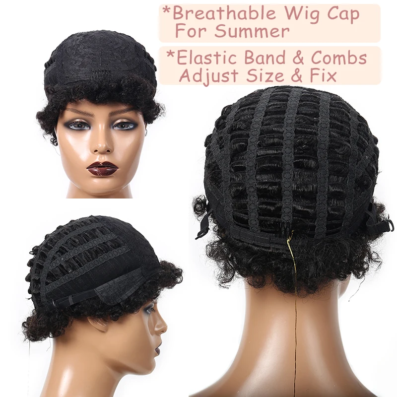 Afro Kinky Curly Wigs Mongolian Short Bob Wig Pixie 100% Human Hair Wig For Black Women Pixie Cut Wig Prosa enlarge