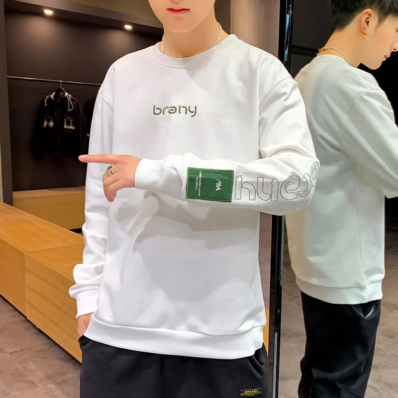 

Men's sweatershirt spring and autumn new Korean fashion young men's casual long-sleeved round neck pullover sweatshirt hoodie