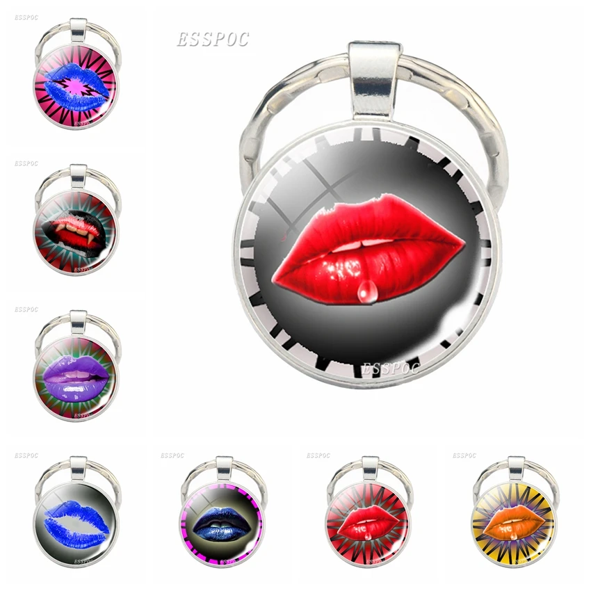 Металлический брелок с разноцветными губами модный сексуальными бижутерия со