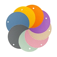 17 8 cm round high temperature resistant honeycomb silicone heat insulation pad placemat coaster anti scald non slip table mat