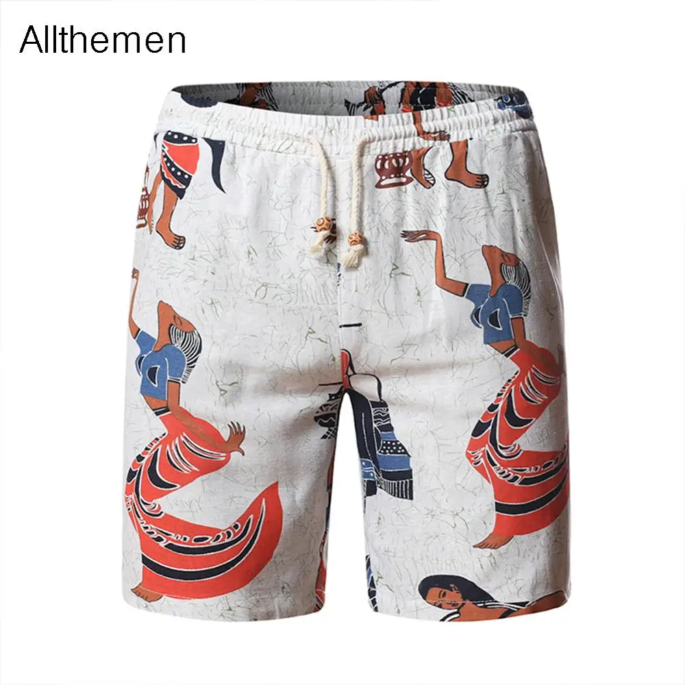 Летние мужские шорты Allthemen повседневные с принтом модные хлопковые