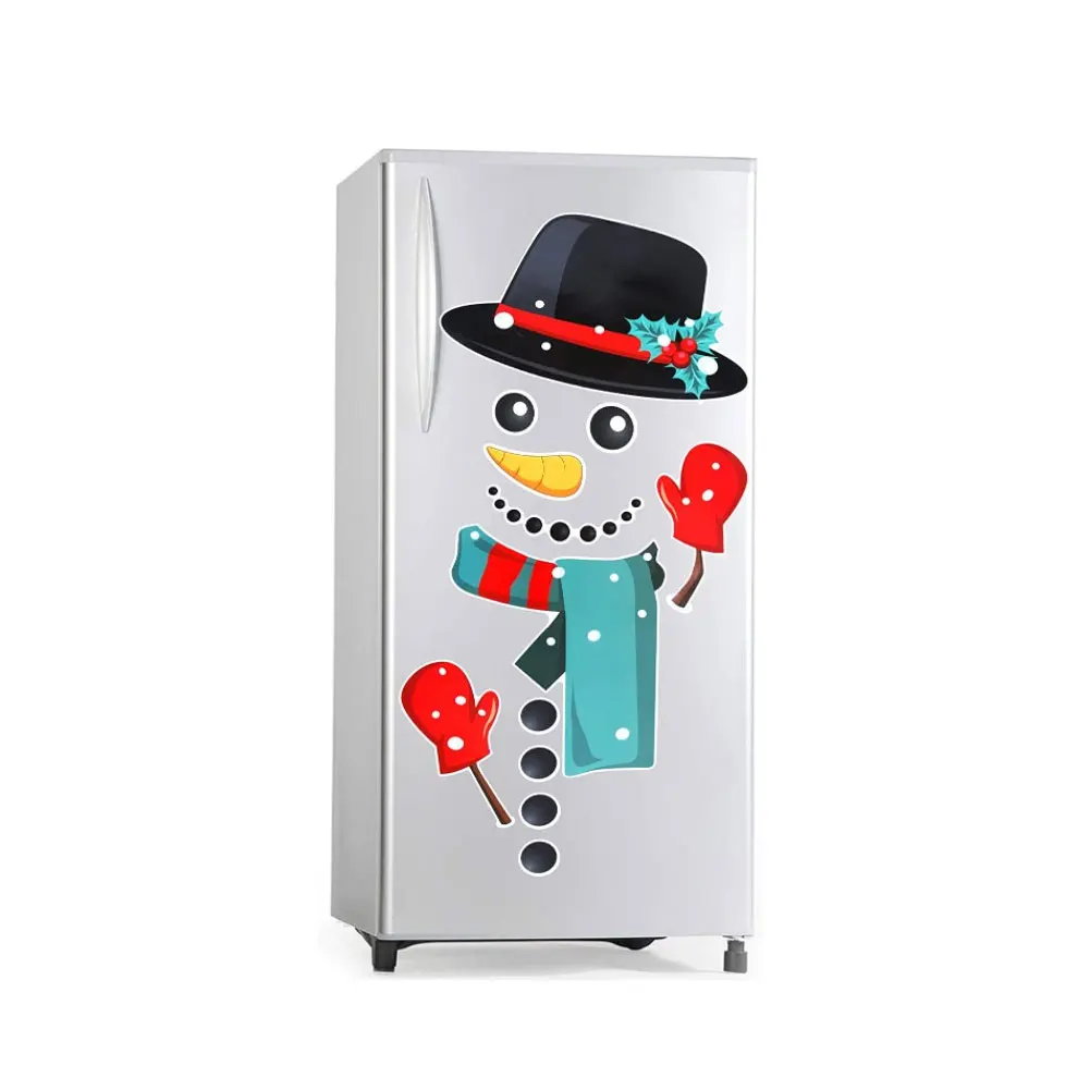 

Cartoon Snowman Refrigerator Magnet Set Cute Fridge PVC Magnet Stickers Merry Christmas Decoration For Home New Year 2022