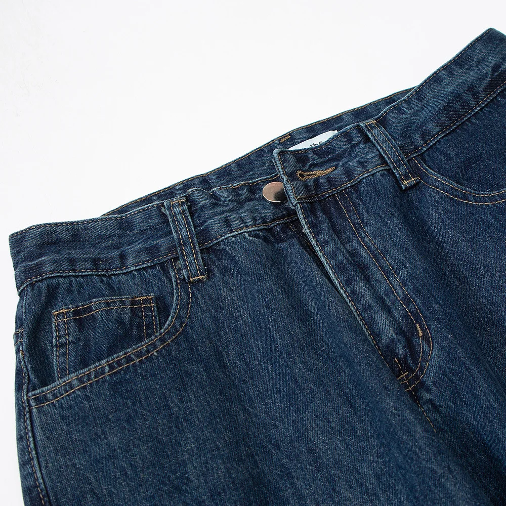 2022 Chinese Style Dragon Embroidery Oversize Men Straight Jeans Trousers Hip Hop Wide Leg Loose Casual Denim Pants Pantalones