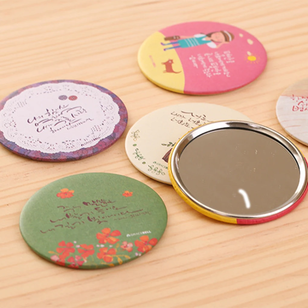 Голубое портативное косметическое зеркало zoo1 шт. для женщин милое мультяшное