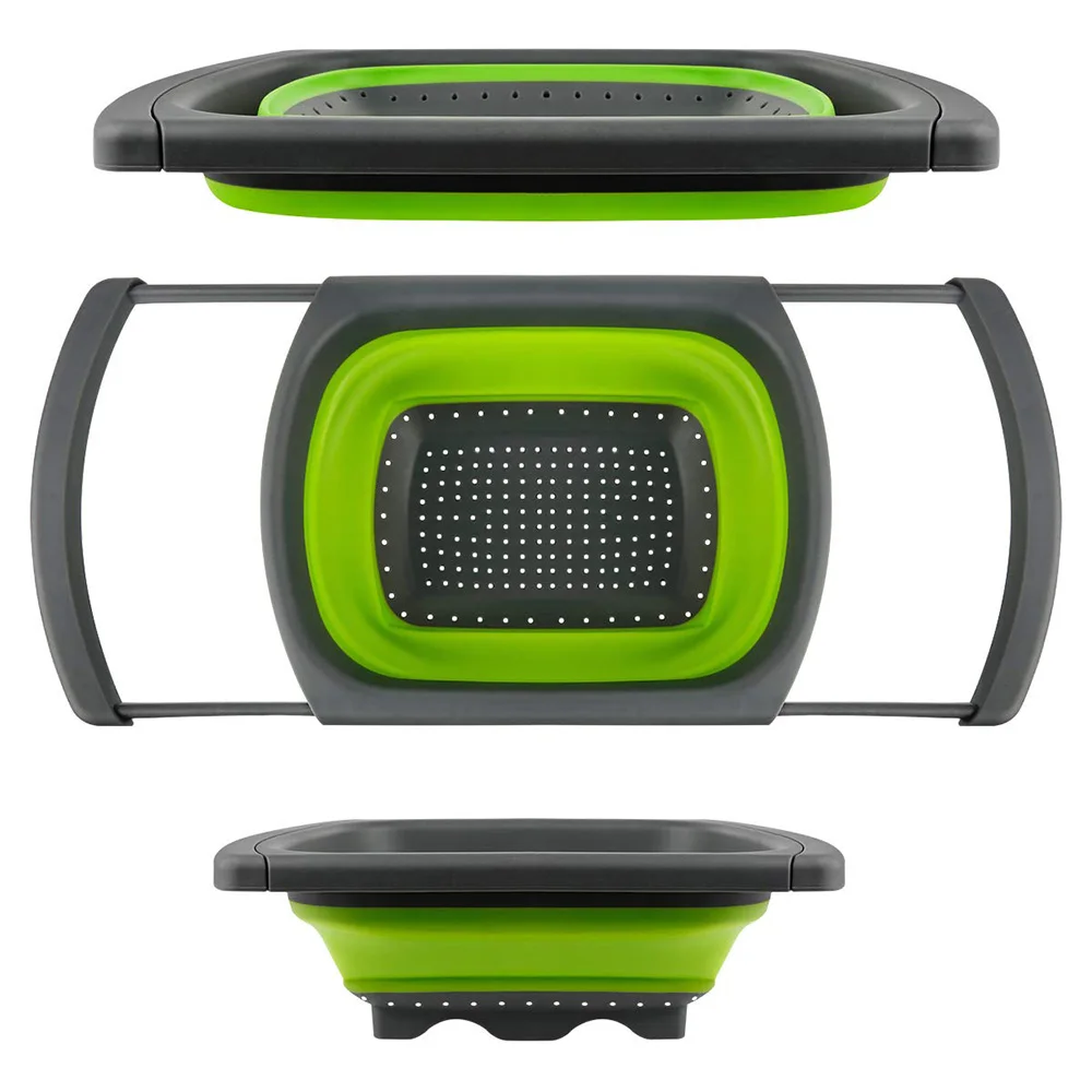 Сито Силиконовый складной над раковиной выдвижной дуршлаг РУЧКА кухня складное