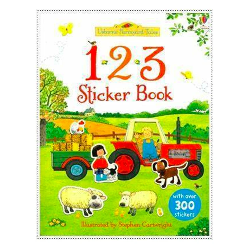 Usborne 123 книжка-наклейка для окрашивания английской активности книга-рассказатель