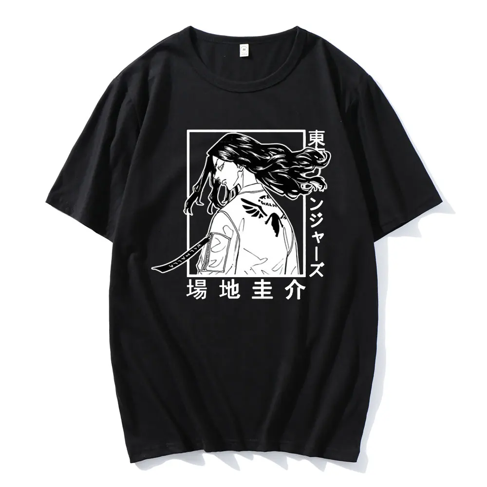 

Unique 100% Cotton Oversized Man T-Shirt Tokyo Revengers Keisuke Baji Japanese Hip Hop Streetwear Print Summer Short-Sleeved