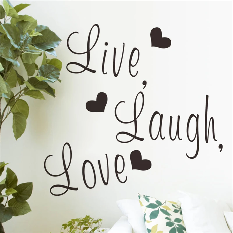 

Live laugh Love letters Vinile Wall Sticker Per Camera Da letto Decorazione Di arte della parete adesivos de parede diy decalco