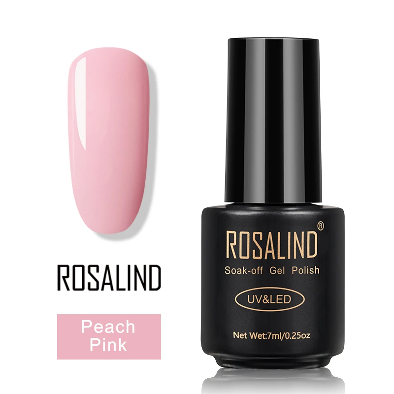 Peach Pink ROSALIND гель лак для ногтей набор все для маникюра верхнее покрытие УФ светодиодный гель лак удаляющийся замачиванием Полупостоянный лак для ногтей - Цвет: Peach Pink