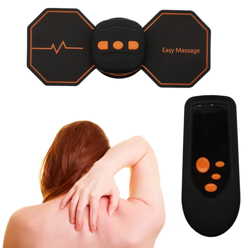 Перезаряжаемый массажер мини-наклейка на шею с пультом дистанционного