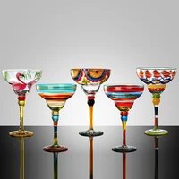 handmade stained glass wine cup creative crystal glass champagne cocktail cups margarita goblet wedding home bar decor drinkware