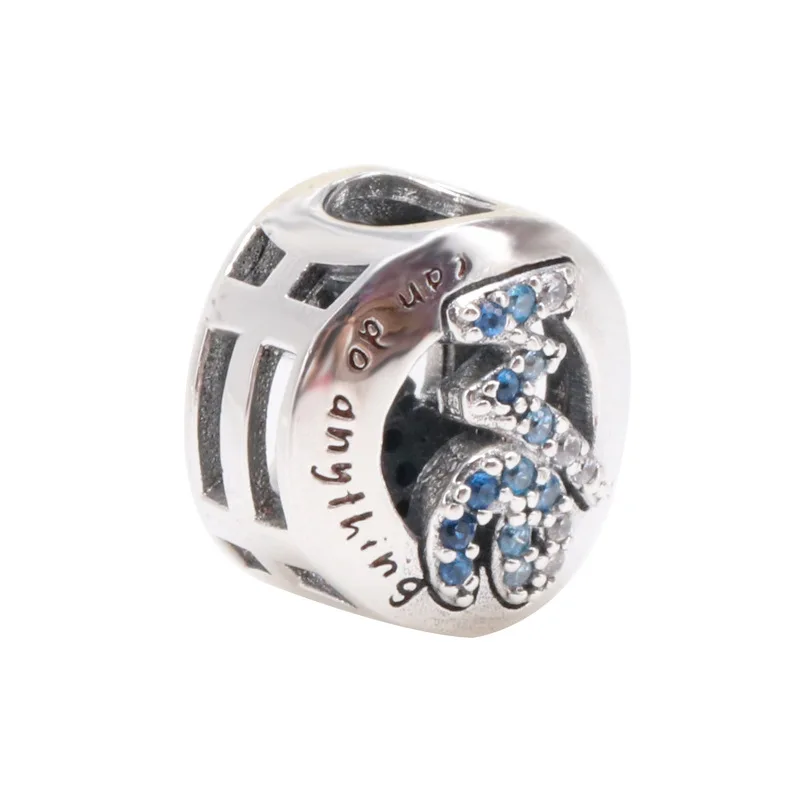 

Bewill Authentic S925 Sterling Silver "We are omnipotent" Beads Fit Original Charms Bracelet Necklace DIY Jewelry Making