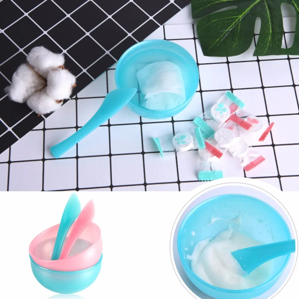 Мода DIY маска для лица чаша крем в пластиковой упаковке ложка набор домашняя