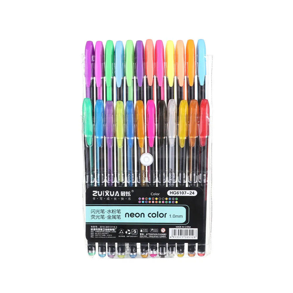 2-24color Flash pen 12/18/24/36/48 шт./упак. креативный флеш-набор гелевых ручек яркий гелевая ручка для нанесения хайлайтера журналы, чтобы привлечь художественный Маркер для белой доски "сделай сам" рисунков в виде ручки - Цвет: 2-24color Flash pen