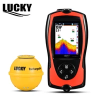 lucky rechargeable fish finder ff1108 1cwla wireless sonar sensor fishing finder color display max 45m water depth